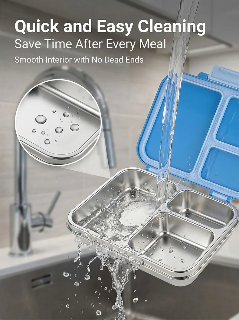 KOLINK 3-Compartment Stainless Steel Bento Box Detail 7