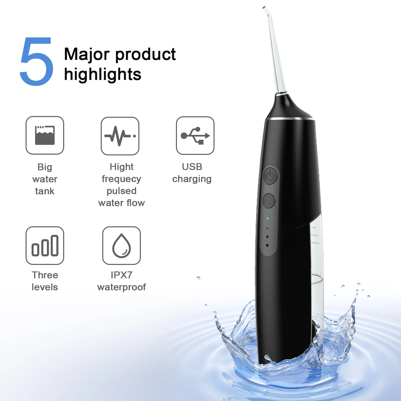 Hanasco H100 Newest Appearance Design Cordless Flosser Dental Health Oral Irrigator Water Flosser Teeth Cleaning Wholesale