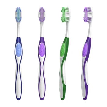 Manual Toothbrush for Adult With Nylon 610 Bristles Triple-Colored Toothbrush Handle Adult Toothbrush Cleaning Supermarket Type