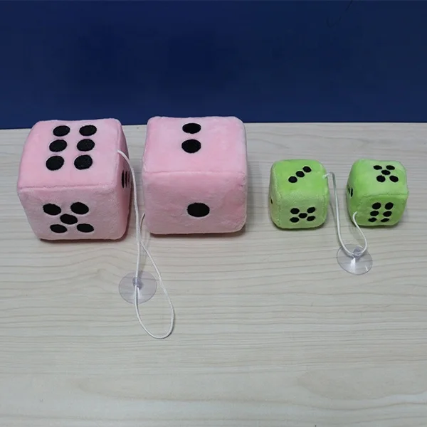 Wholesale Custom Fluffy Dice Set Super Soft Plush Stuffed Colored Polyester ODM Embroidered Technique on Sale of Two Dice