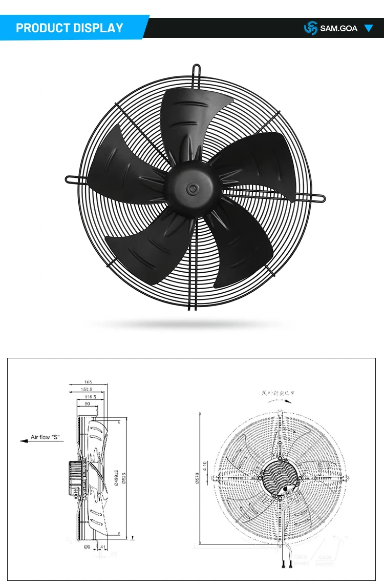 Portable Axial Exhaust Fan, IP54, 230 V, Electric - detail 4