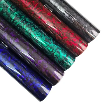 1.52*18M Red/Black Forged Carbon Fiber Vinyl PET Series Car Vinyl Wrapping Film Luxury Business Style Color-Changing  Stickers