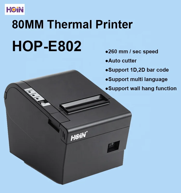 Auto Cutter 3INCH  Thermal Receipt Printer HOP E802 Support Win Android IOS Linux