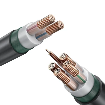 3+2 3+1 3 Cores XLPE Insulation Electric Wire  Power Cable 600V 1000V Copper Conductor PVC Sheathed Wires