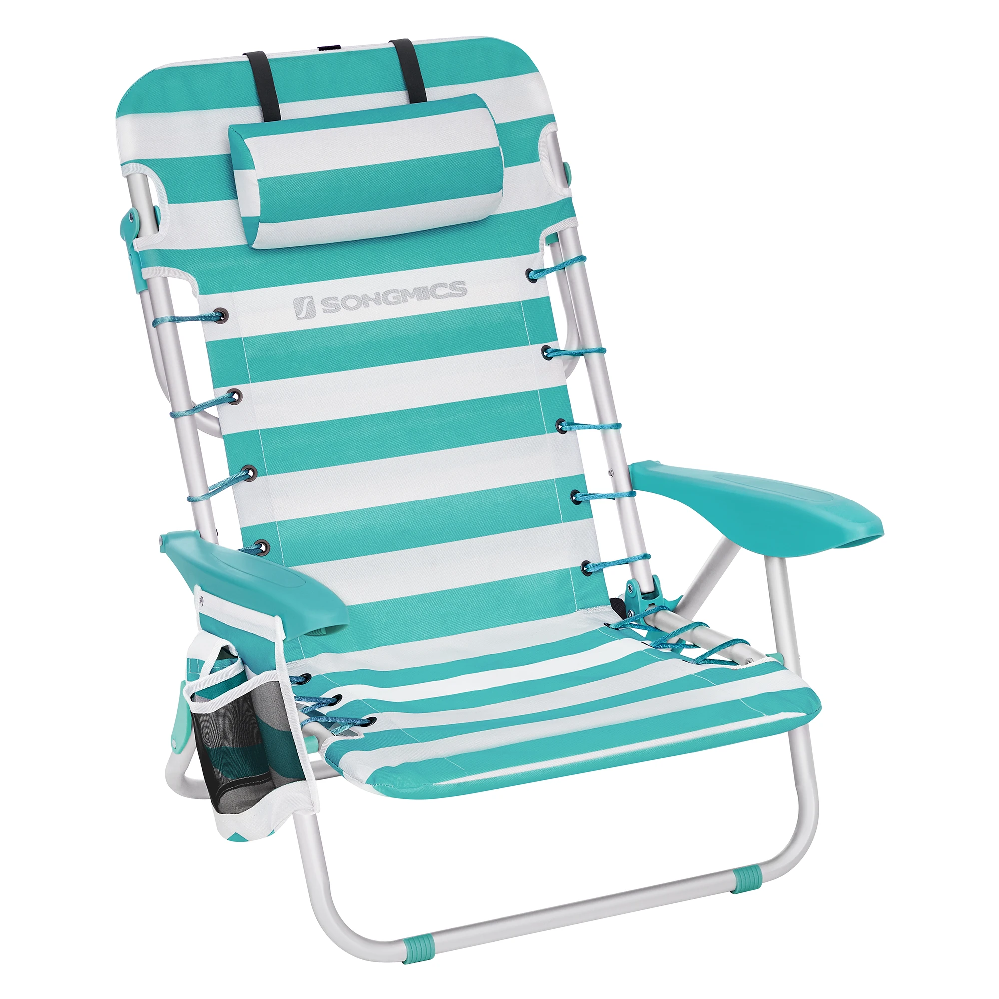 Songmics Aluminium Sea Beach Chairs With Pillow Silla De Playa Baja