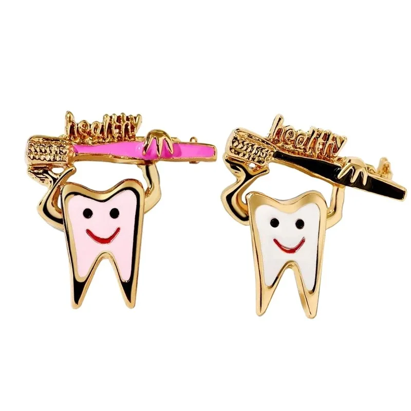 AliGan Dental Clinic Creative Gift Fashion Cute Teeth Brooch Accessories Three Colors Available