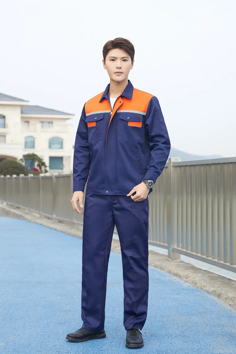 Different Colors Customized Work Uniform Set With Logo Printing For Construction