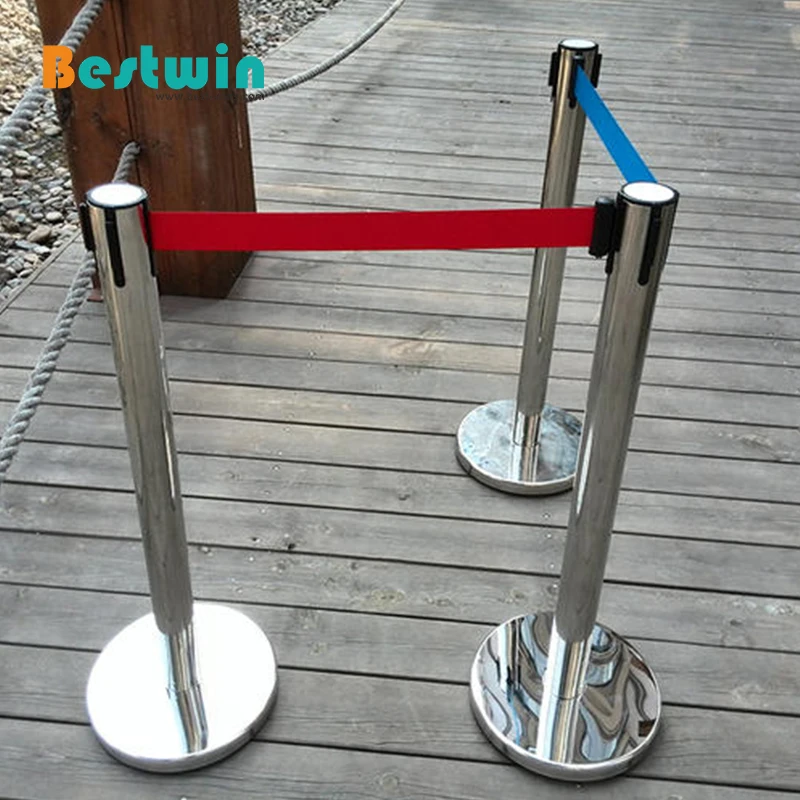 Стойка для очереди из нержавеющей стали, стойка с выдвижным ремнем для контроля толпы, стойка для выставки в отеле, банк