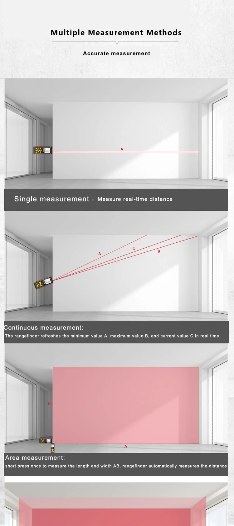multiple measurement laser meter