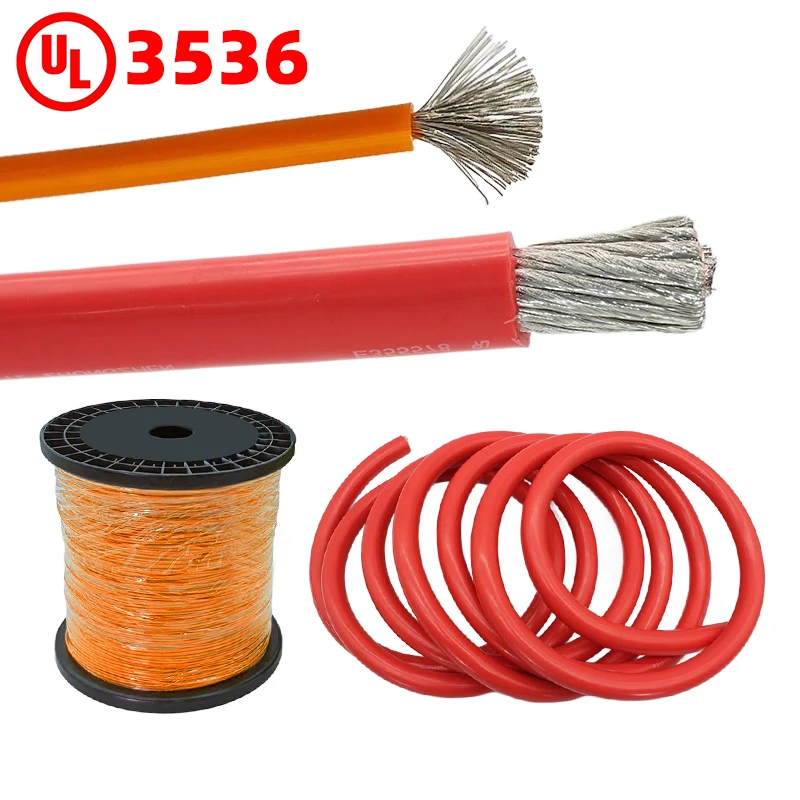 Custom UL 3536 Gauge Silicone Wire Flexible 4/0 3/0 2/0 1/0 Awg Stranded Tinned Copper Electronic Wire Cables