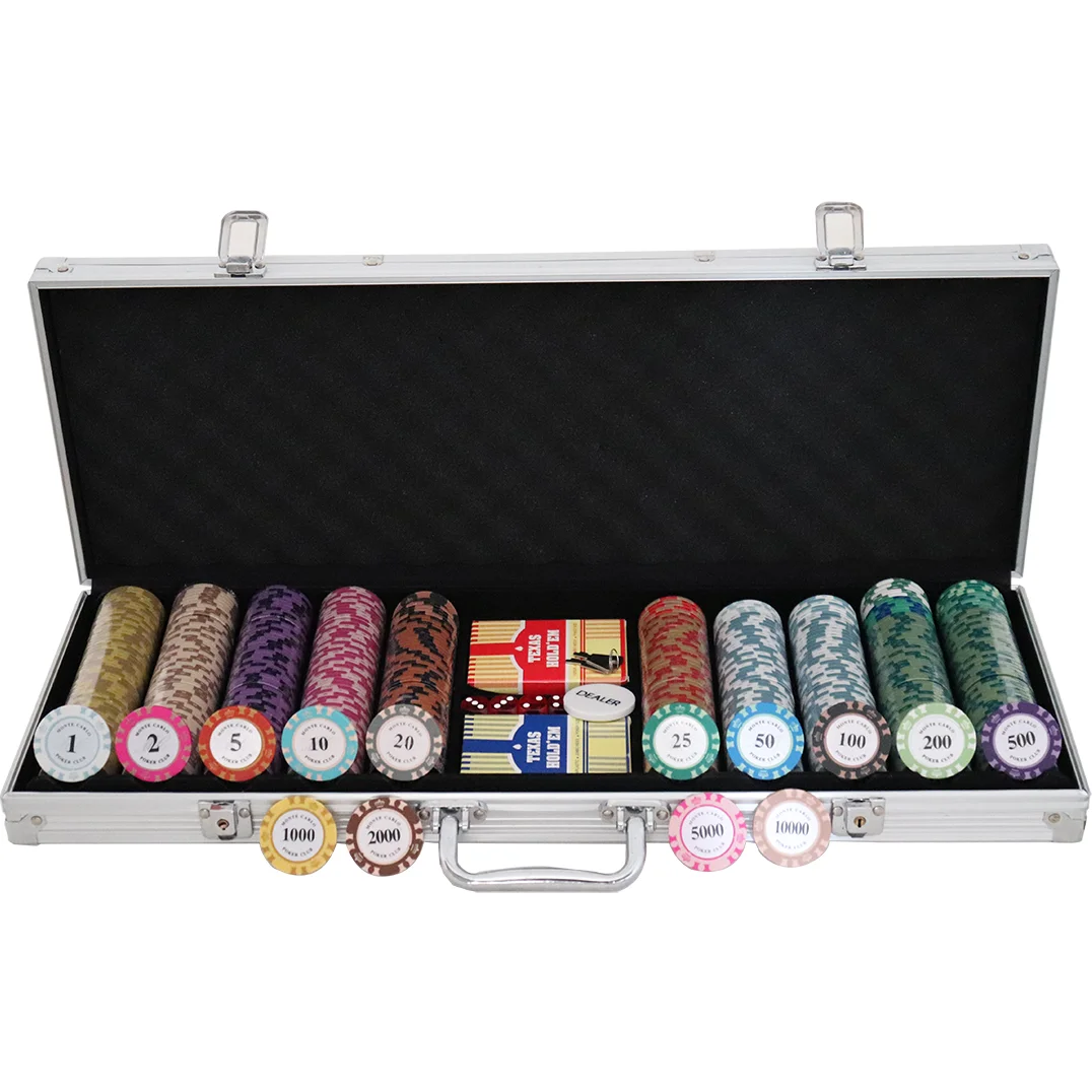 thumbnail image 2 of Monte Carlo Clay Composite Casino Style Poker Chips 50 Piece Monte 2 of 13