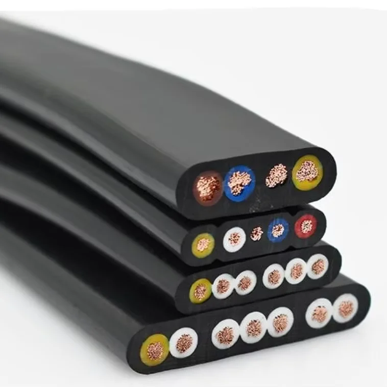 H07VVH6-F 450/750V Low Voltage Flat Flexible Tower Crane Cable Sheathed with Copper Rubber Insulation,YVFB YVFBG YVFBP P Cable