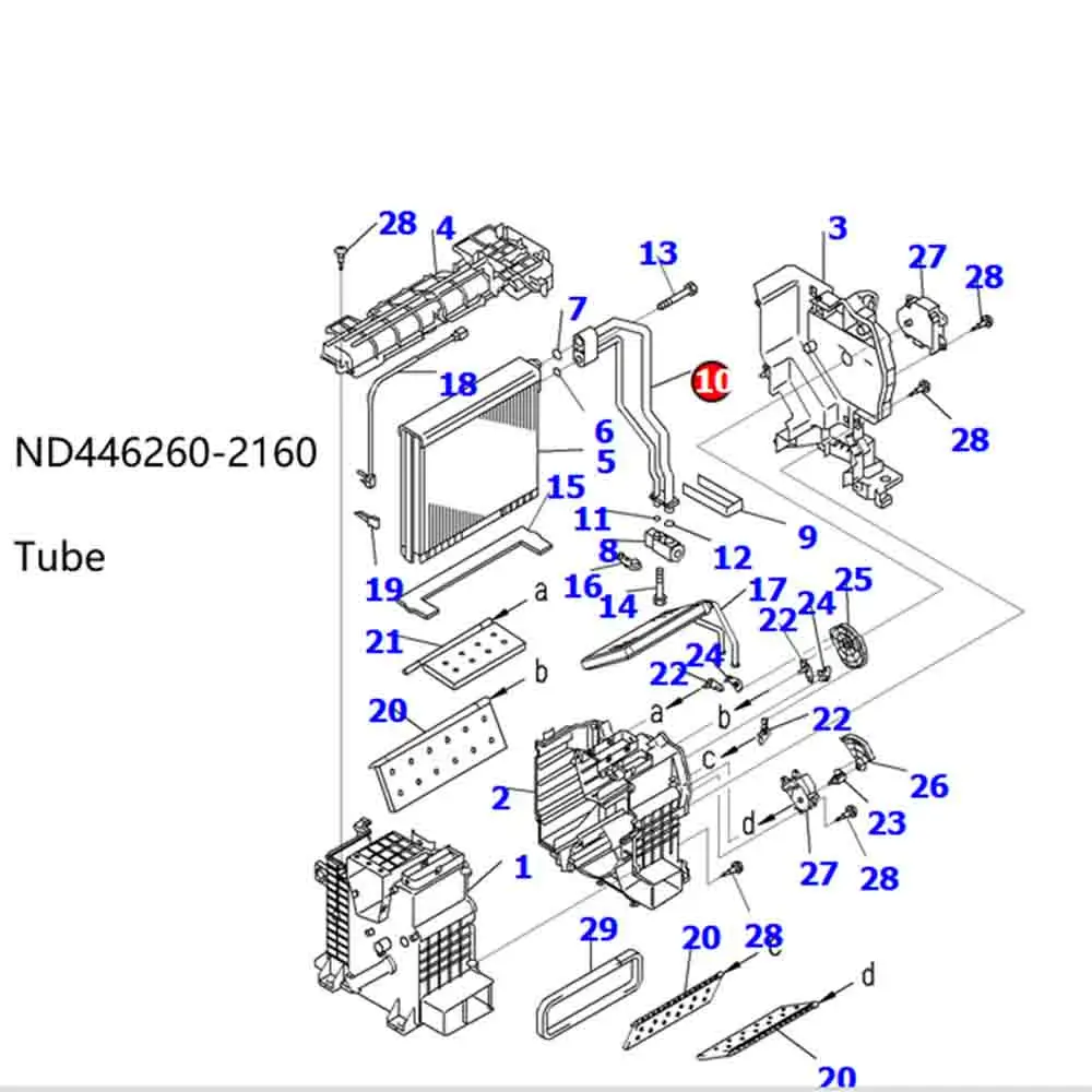 Pc21010 Air Conditioner Evaporator Tube Nd4462602160 Buy Nd446260