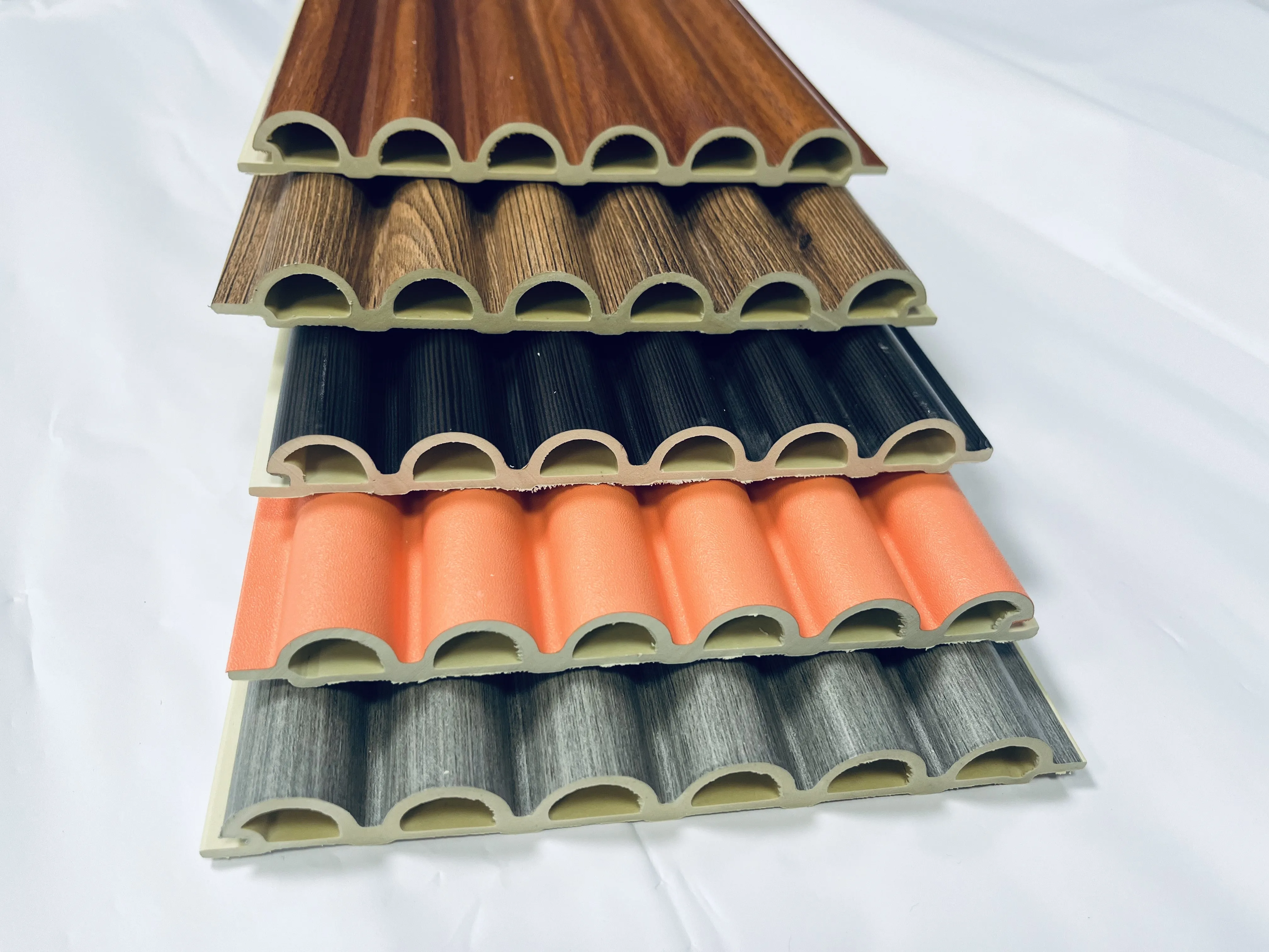 Modern Wood Grain Fluted Panel Wall Cladding Waterproof and Fireproof PVC WPC Interior Wall Panel