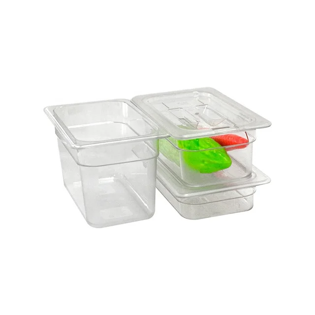Full Size 1/4 PC Gn Pan Gastronom Clear Unbreakable Polycarbonate Food Pan