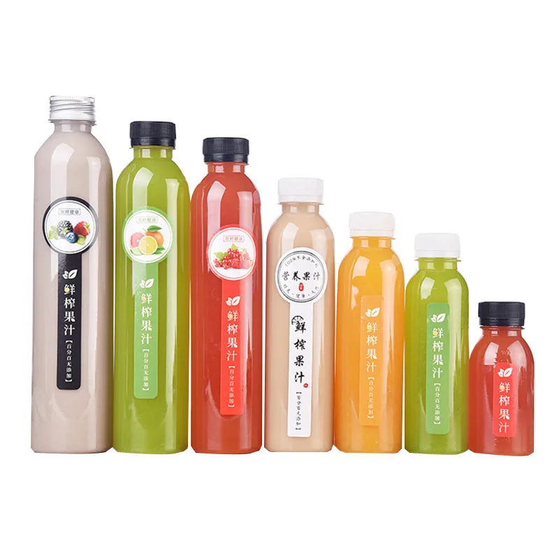 100ml 200ml 250ml 300ml 350ml 400ml 500ml Cheapest Plastic PET Beverage Juice Bottle With Lid