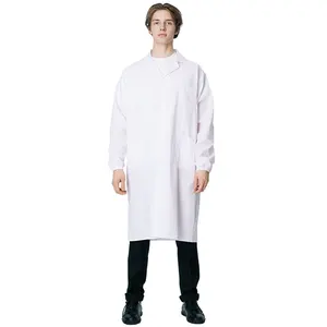 Wholesale Custom Long Sleeve Medical Uniforms Doctor White Lab Coat Hospital Pharmacy Laboratory Coats for Women and Men