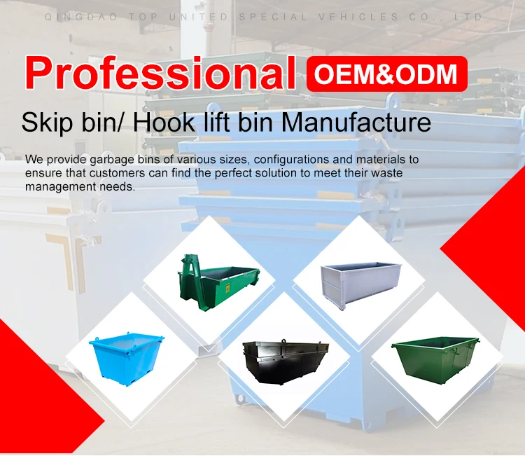 Metal Waste Container Skip Bins Forklift Hopper Tipping Bin Dump Truck ...