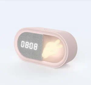 Cute Alarm Clock with Night Light for Kids Rechargeable Night Light
