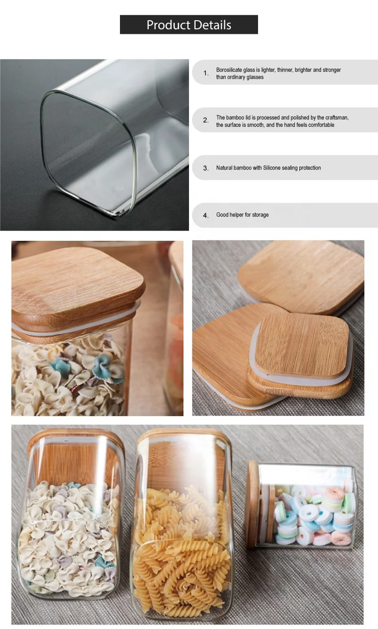 Greater Good. Borosilicate Glass Food Storage Container with Bamboo Lid -  370 ml