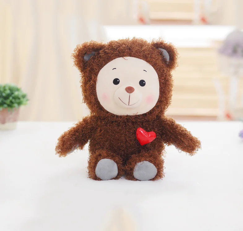 35cm rainbow lovers brown bear plush toys cartoon soft plush