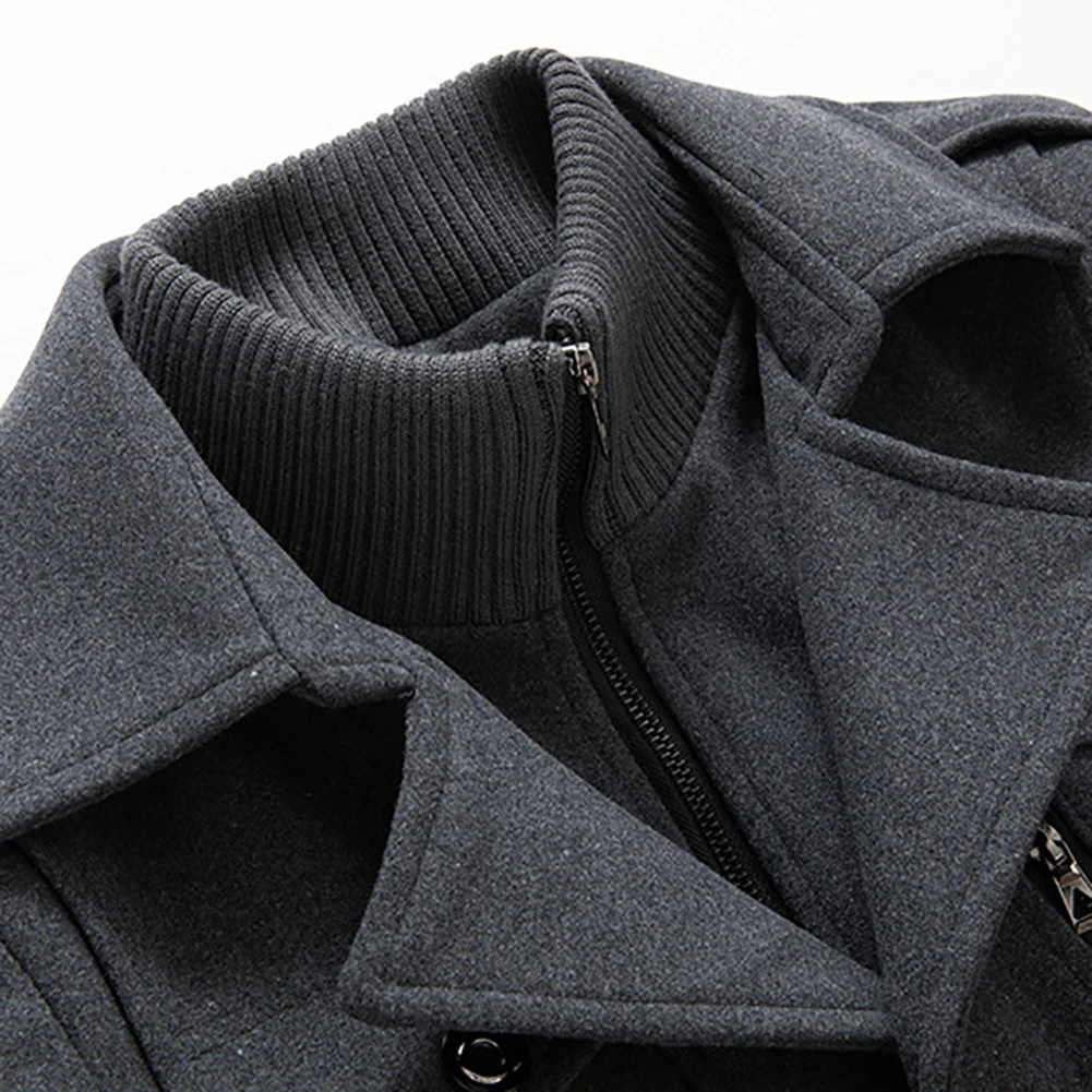Long Coat For Men Woolen Winter Jacket With Double Collar Warm_voghion.com