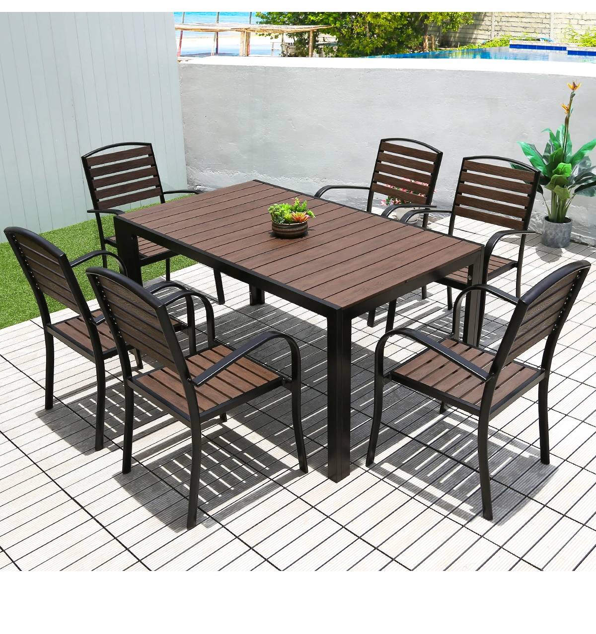 Low Moq Outdoor Restaurant Tables And Chairs Outdoor Long Desk Plastic ...