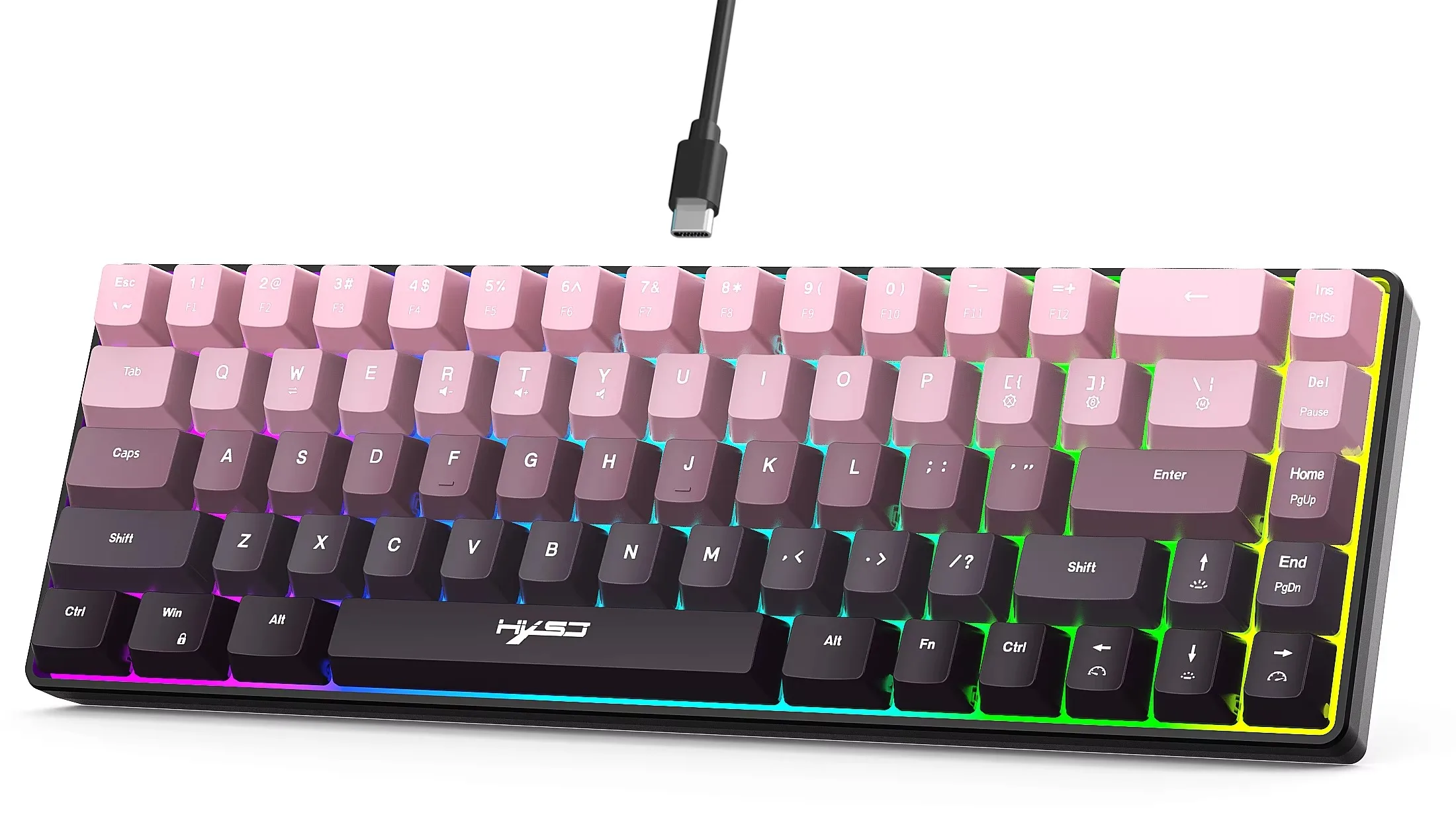 2025 New 65% Gaming RGB Backlit Keyboard Portable Ergonomic 68-Key