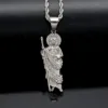 Ciondolo singolo in argento senza catena con zircone bianco