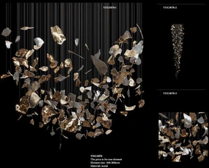 Ecojas Elegant Luxury Handmade Glass Chandelier Exquisite Pendant Light for Hotels Villas Crystal Chandelier Lighting