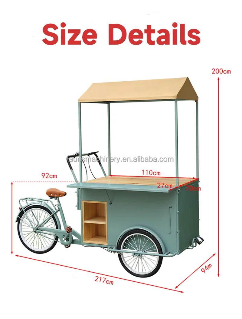New Design Outdoor Mobile Coffee Tricycle Food Bike For Sale Tricycle Street Coffee Bike Cafe