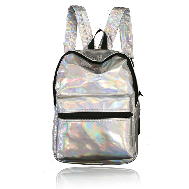 silver school bag