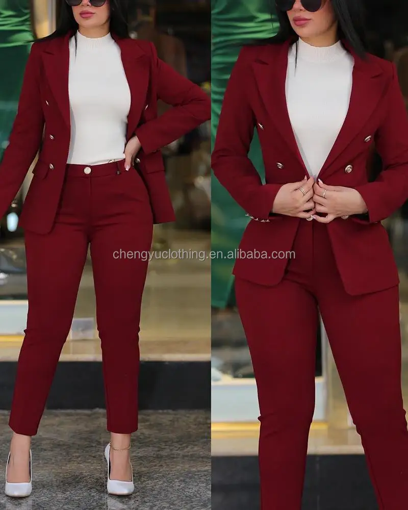 Manufacturers Business Suits For Women Fashion Slim Pants And Blazer Set Ladies Suits Office Wear Formal Suit