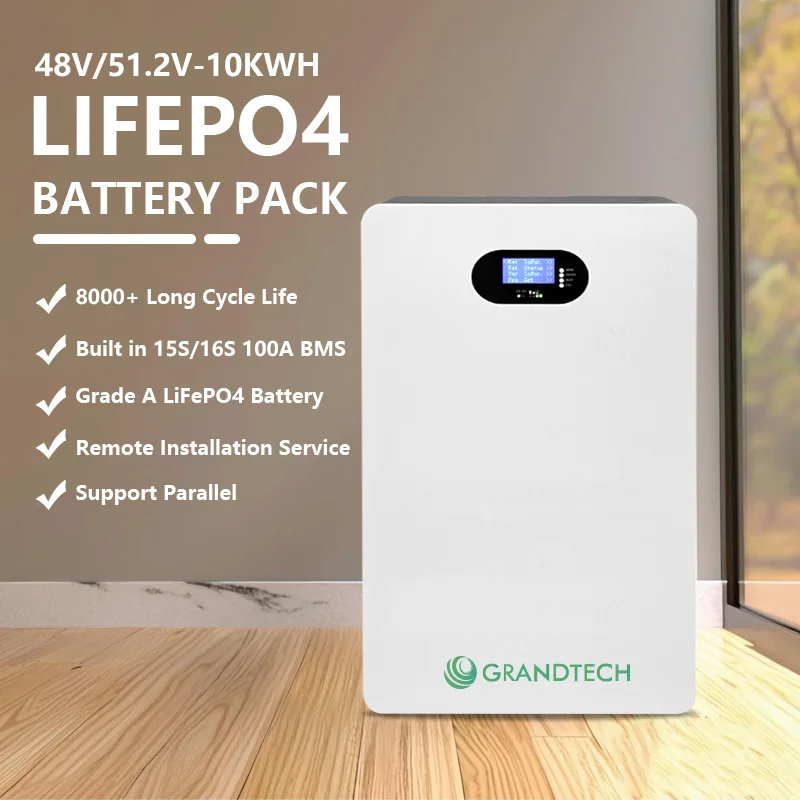 Nhà Sản Xuất Hệ Thống Năng Lượng Mặt Trời 5KWh 10KWh Pin Lithium LifePO4 48V 51,2V 100Ah 200Ah 300Ah Power Wall Với BMS