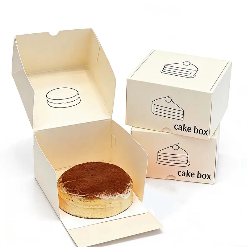 Produsents hele salgsutvalg av kakebokser: 8 tommer, 10 tommer, 12 tommer, luksuriøse hvite kortbokser, brune papirbokser for baking, kakepakkebokser