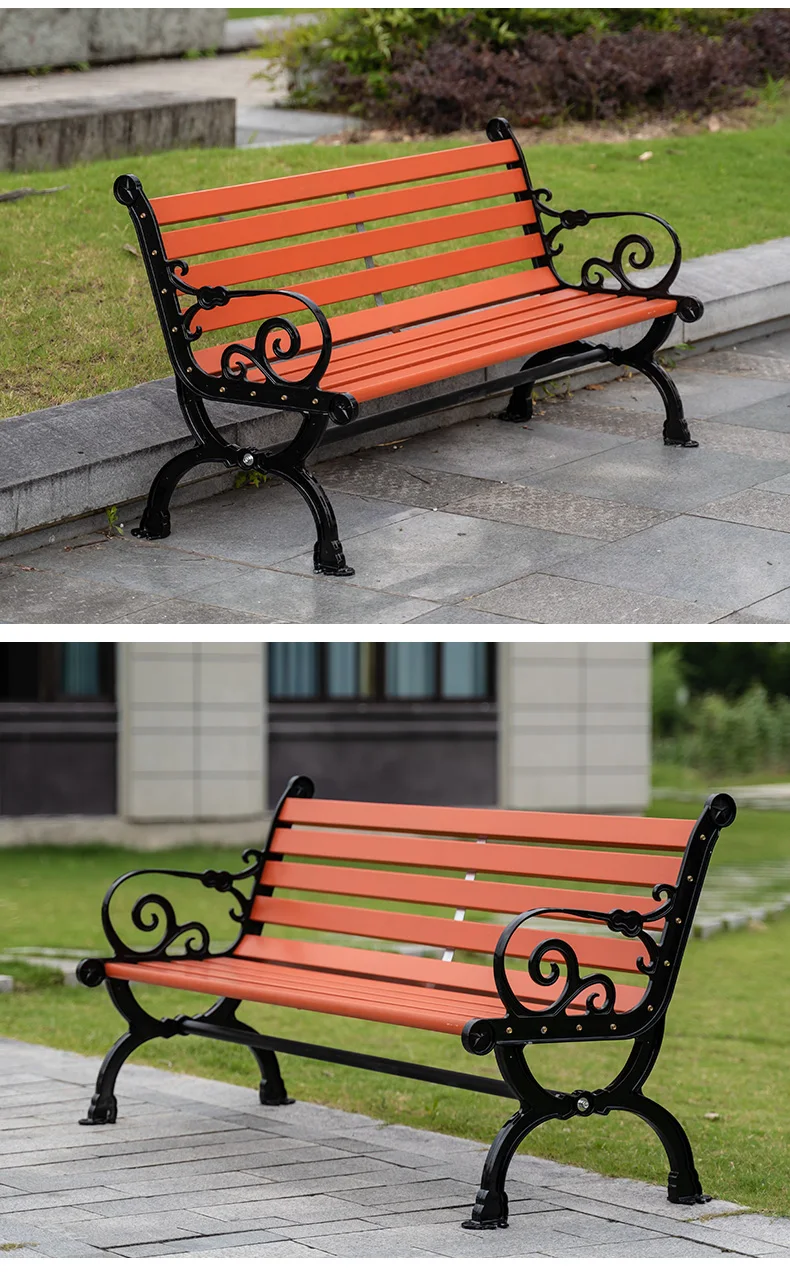 Popular Design Outdoor Street Public Park Wooden Bench Chair by made of Plastic Wood factory