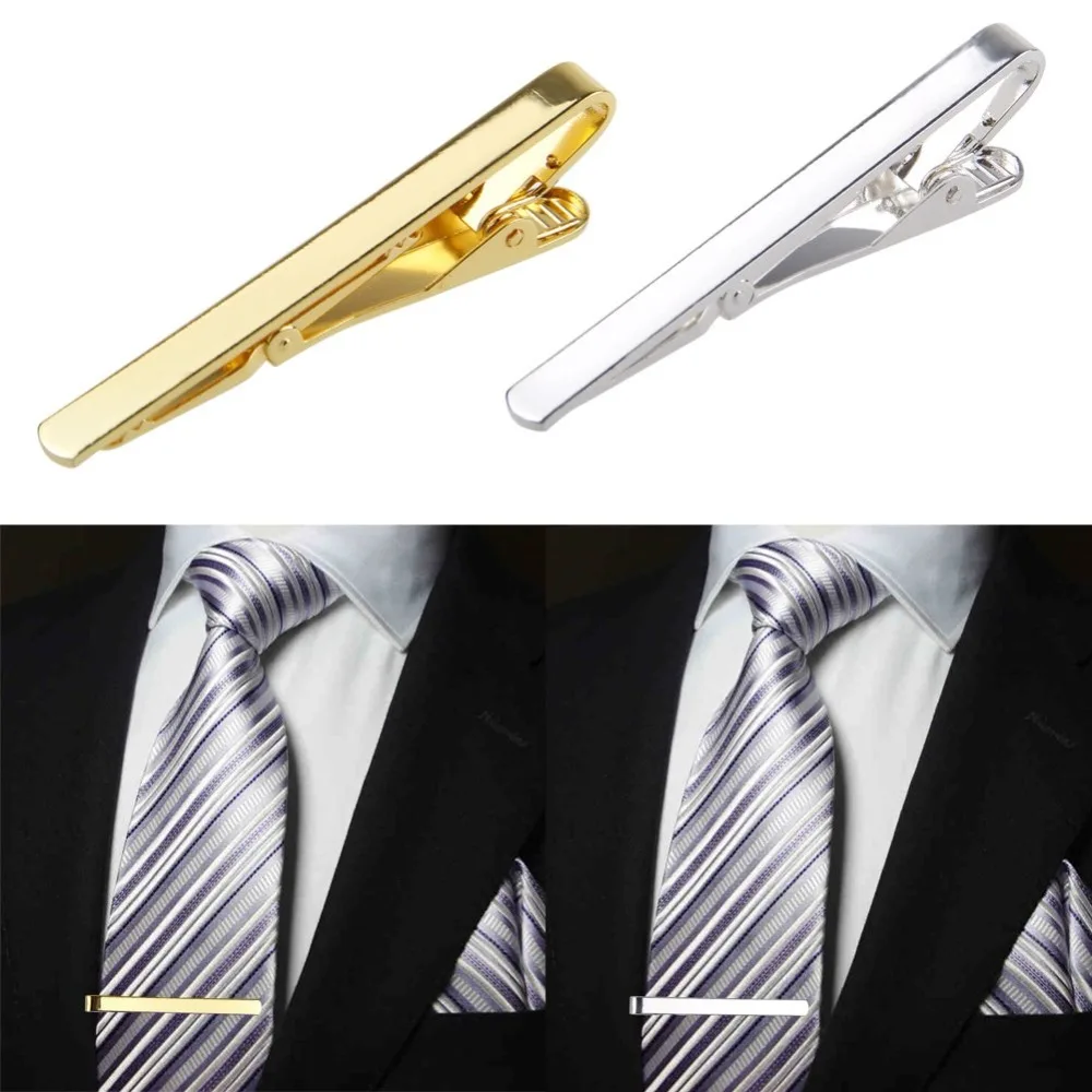 Tie Clips Men's Metal Necktie Dress Shirts Tie Pin For Wedding