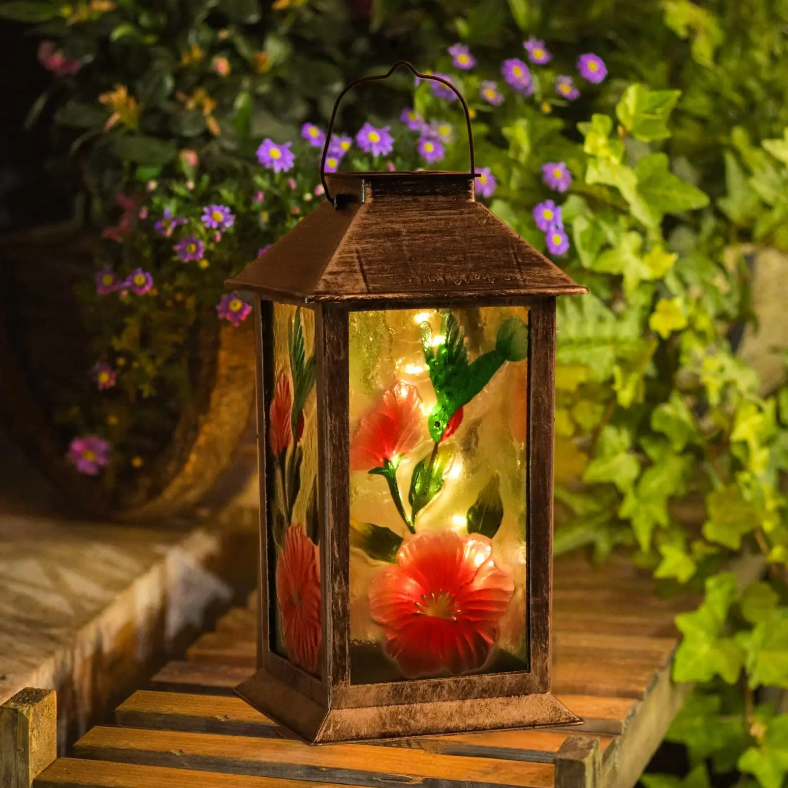 Solar Lanterns Outdoor Waterproof Hanging Hummingbird Solar Lights for Patio  Yard Front Porch Pathway