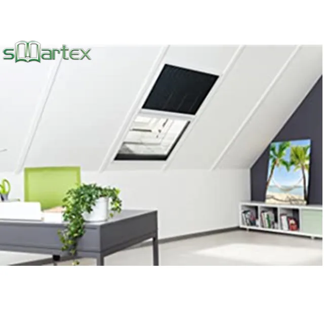 Combination Roof Window Pleated Blind Sun Protection and Fly Screen Plisse Folding Mosquito Net Skylight Window