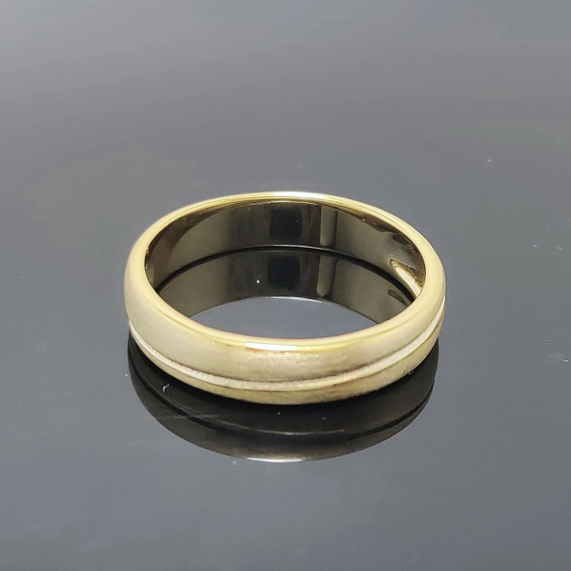 Retro Matt Polish Curve Intent 14K Gold Plated Plain 925 Sterling Silver Design Wedding Rings for Men