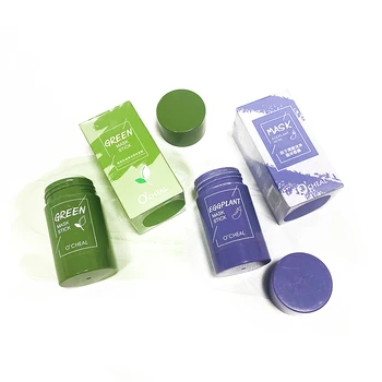 Lady Face Deep Clean Green Tea Mask Stick with Recover Protect Skin Green Mask Stick with Green and Purple Facial Mask Sheet