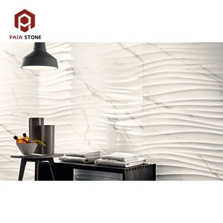 لوحة جدارية ثلاثية الأبعاد مخصصة من الرخام للديكور الداخلي الحديث للجدران