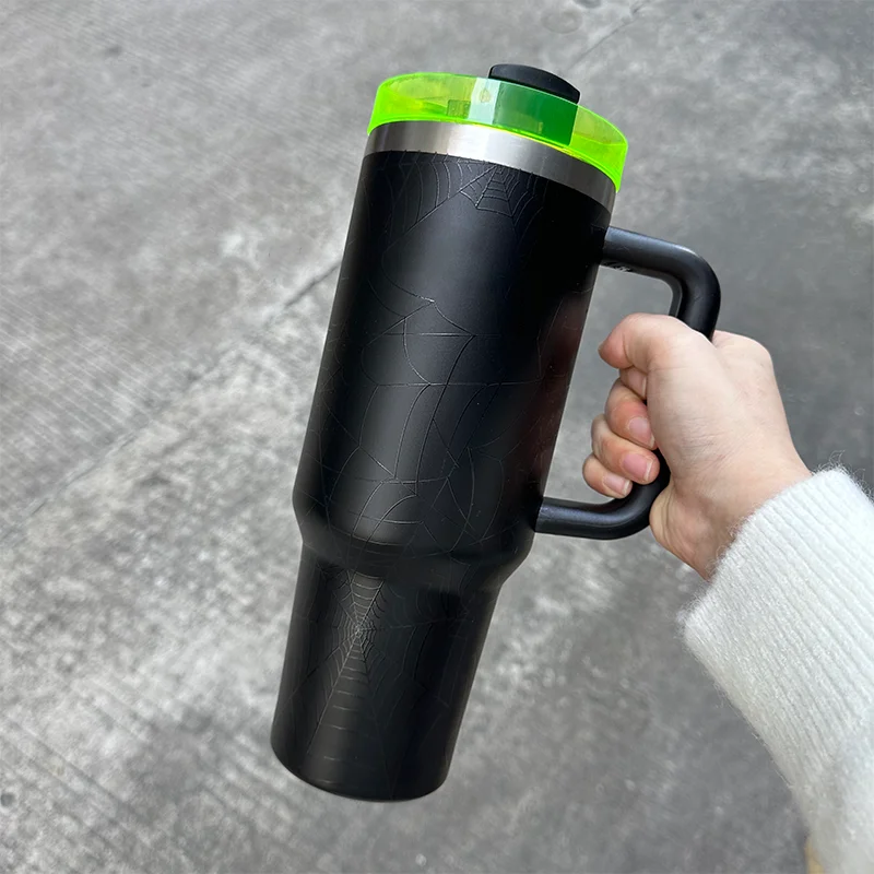 Newest Custom Logo Singer Limited-edition Tiger Print Tumbler 40 Ounce High Quality Stainless Steel Insulated Cup With Handle