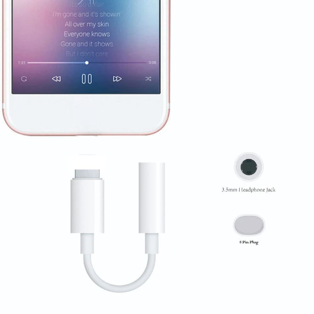 Оптовая продажа аудио адаптер 8 pin кабель для 3 5 мм с коробкой AUX переходник наушников Разъем