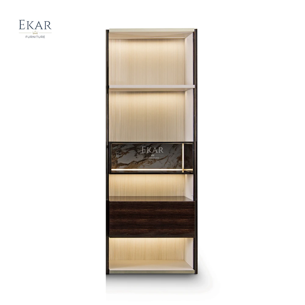 product ekar furniture wooden modern furniture bookcase four bookcase combination of large space storage cabinets-69