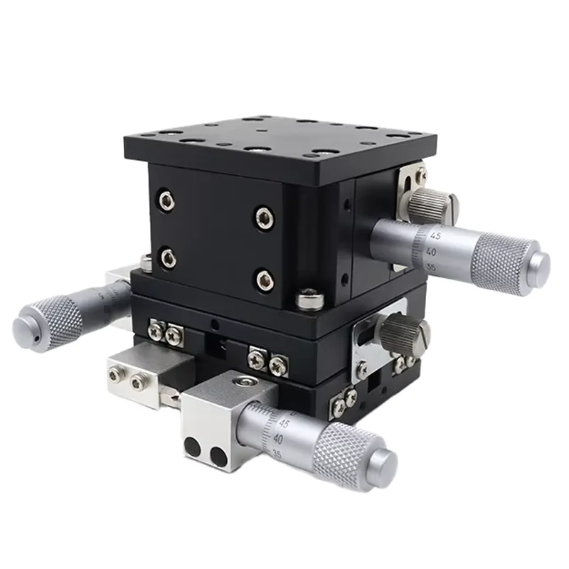 XYZ Optical Platform LD40/60/80/90 Three-axis Motion Displacement Table Aluminum Alloy Engine Manual Fine Adjustment