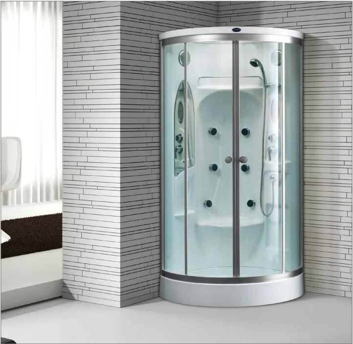 Indoor Small 90x90 Corner Shower Steam Enclosure Whirlpool Acrylic Bathtub Wet Shower Steam Room