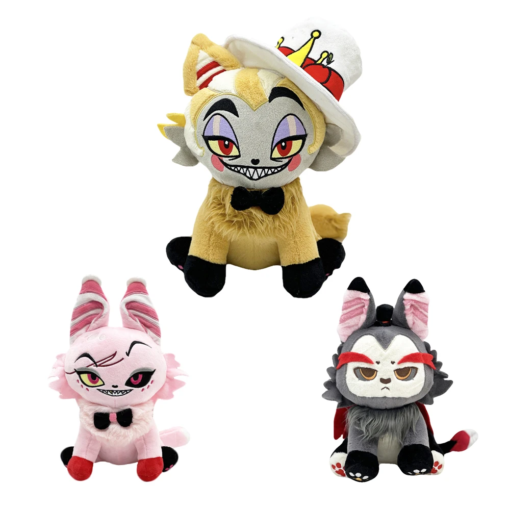 Moe-124 属性 Alastor 同人 20cm doll ぬいぐるみ Anime Hotel Hazbin Alastor Plush Doll Stuffed Toy Plushie