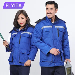 Outdoor Winter Warm Heavy Duty High Visibility Reflective Coat Industrial Engineer Worker Hi Vis Safety Workwear Work Jacket