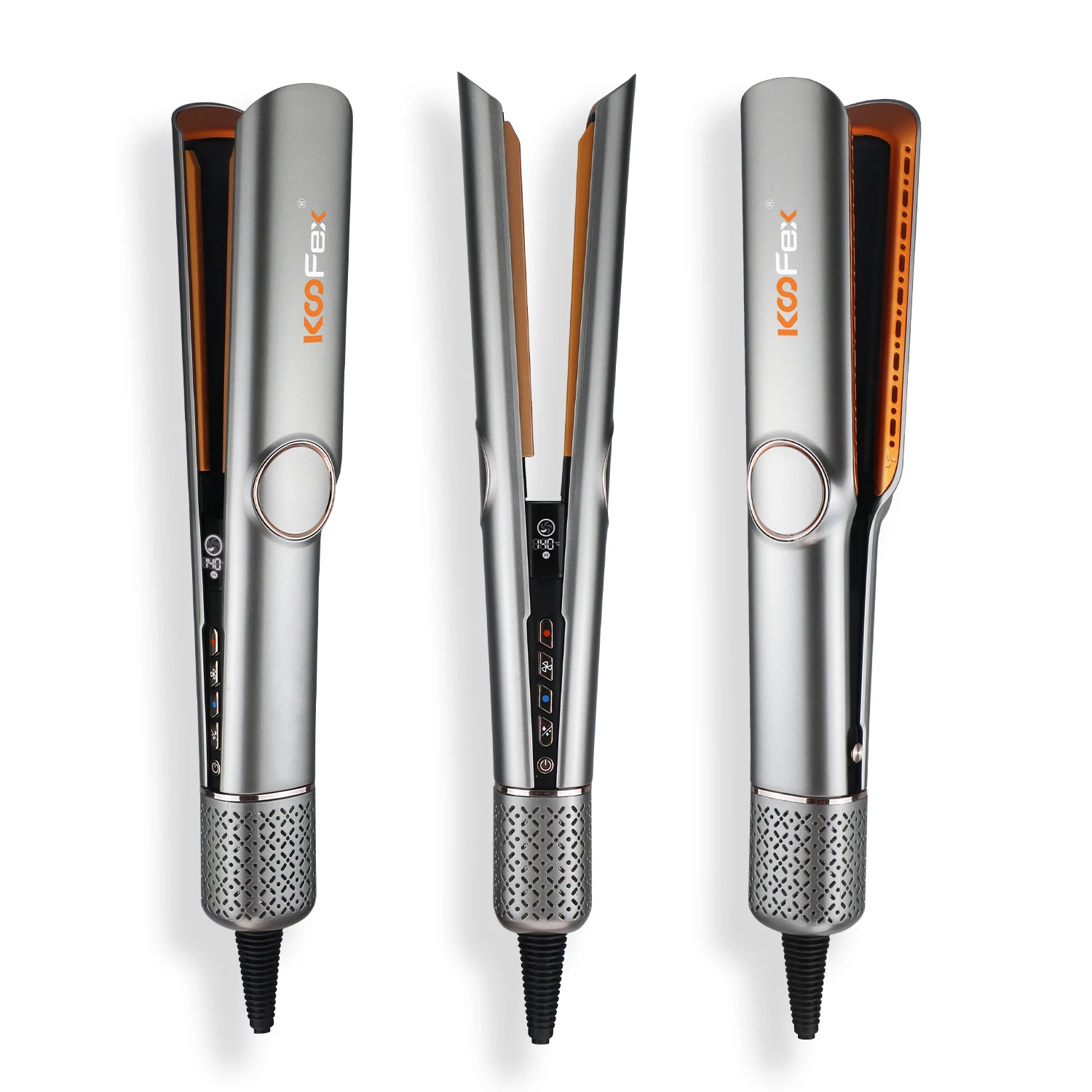 KooFex Multi-functional Straight Plate Clip 2-in-1 Hot and Cold air Hair Dryer Straightener Electric Wet Hair Straightener